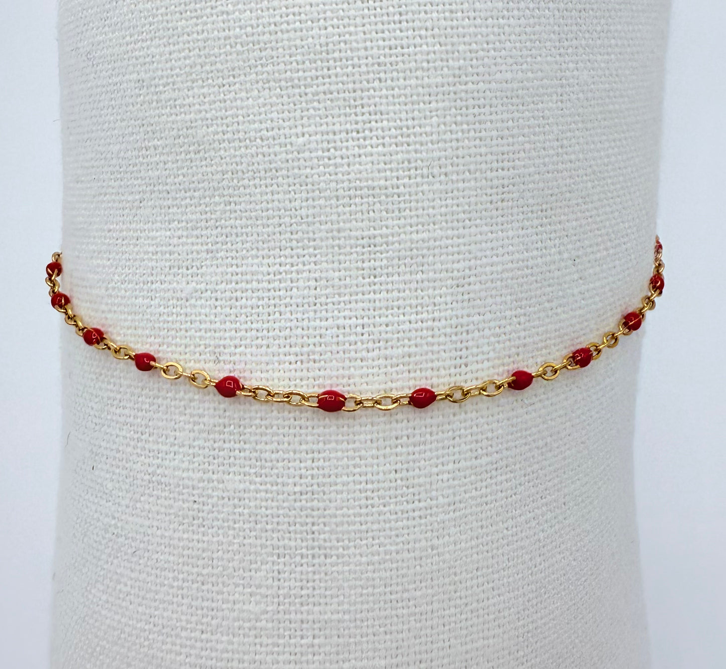 Bracelet émaillé rouge