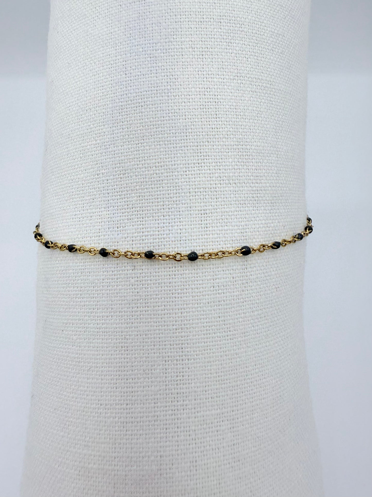 Bracelet émaillé gris bleuté
