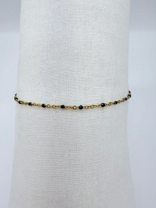 Bracelet émaillé gris bleuté