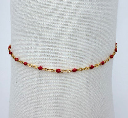 Bracelet émaillé rouge