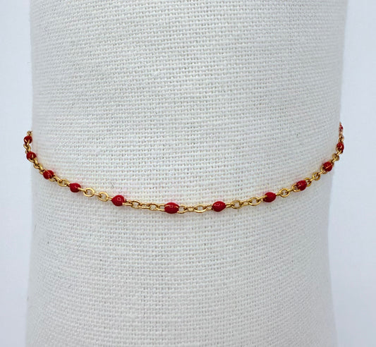 Bracelet émaillé rouge
