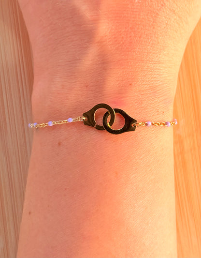 Bracelet menottes lilas P