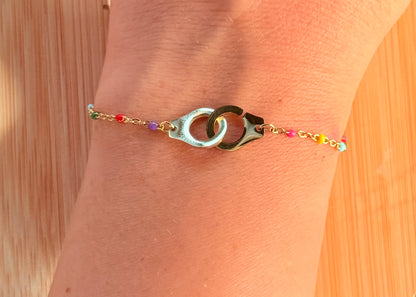 Bracelet menottes multicolores P