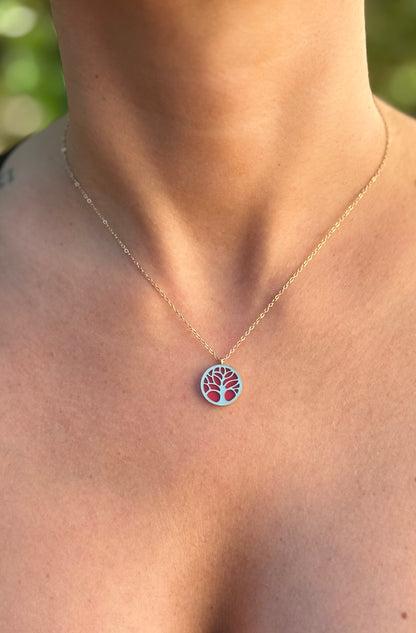 Collier Arbre de Vie P rouge