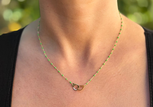 Collier menottes P vert