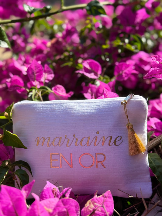 Pochette Marraine en or