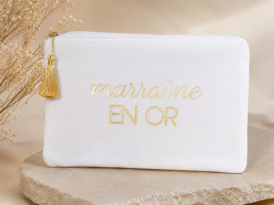 Pochette Marraine en or